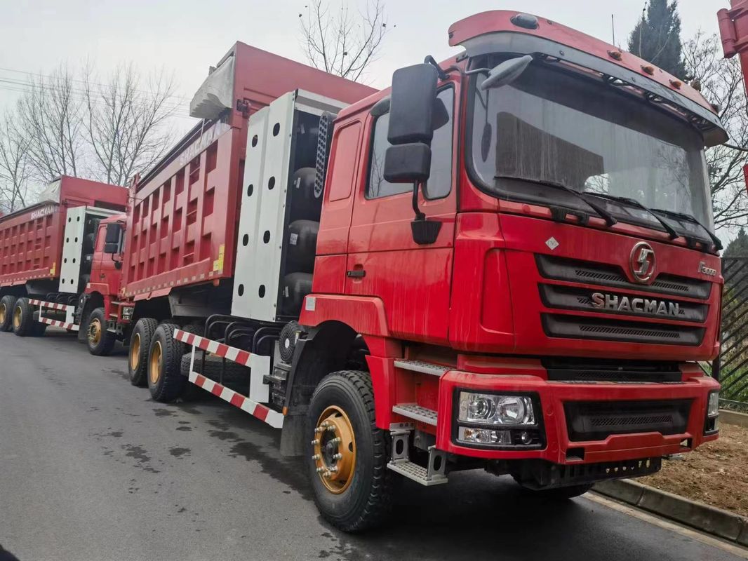 90トンの重量ダンプトラック 6x4 SHACMAN CNGダンプトラック 赤 F3000 6x4 380 EuroV
