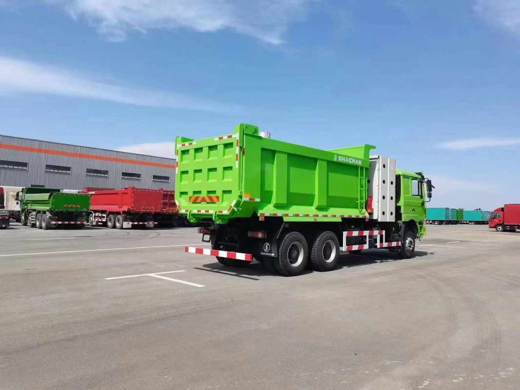 10ホイール SHACMAN F3000 CNGダンプトラック 6x4 ユーロV WEICHAI-430HP 緑 建設と鉱山のための完璧な