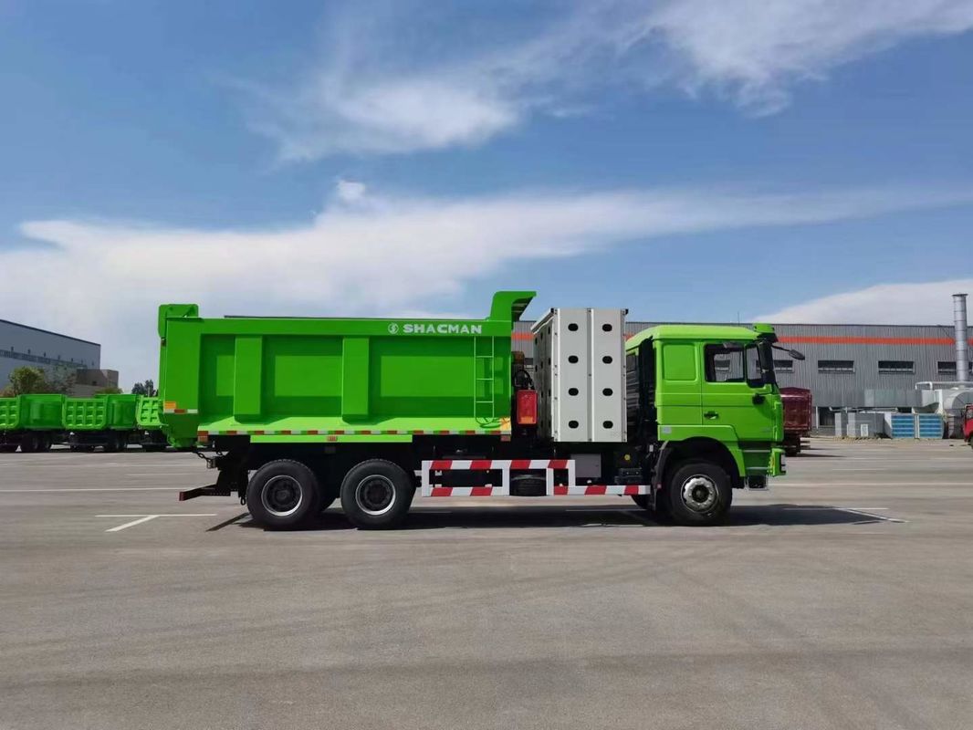 10ホイール SHACMAN F3000 CNGダンプトラック 6x4 ユーロV WEICHAI-430HP 緑 建設と鉱山のための完璧な