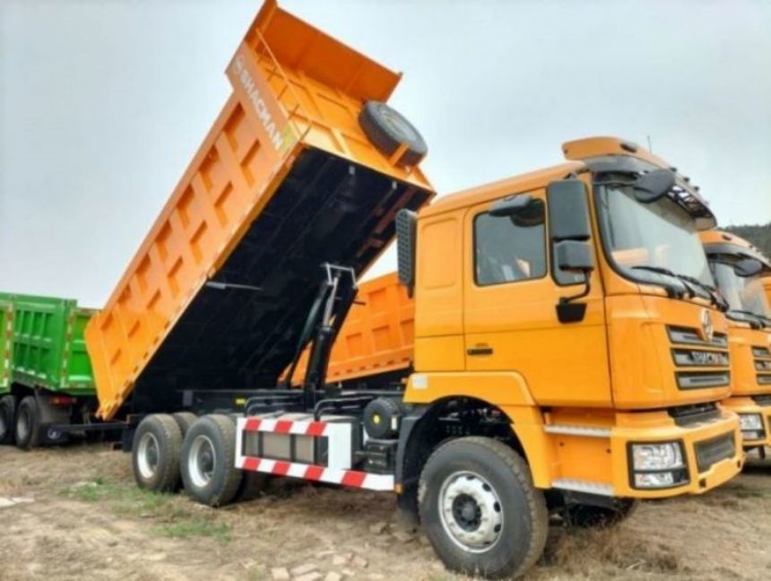 SHACMAN F3000 ティッパートラック 6x4 430 ユーロII 黄色 フロント/バック 多層プレート スプリング 4 メインプレート 4 U 型のボルト