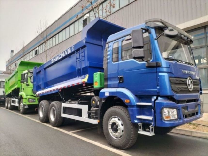 SHACMANダンプトラック 6x4 H3000 340 ユー型ティッパーのためのブルー貨物箱
