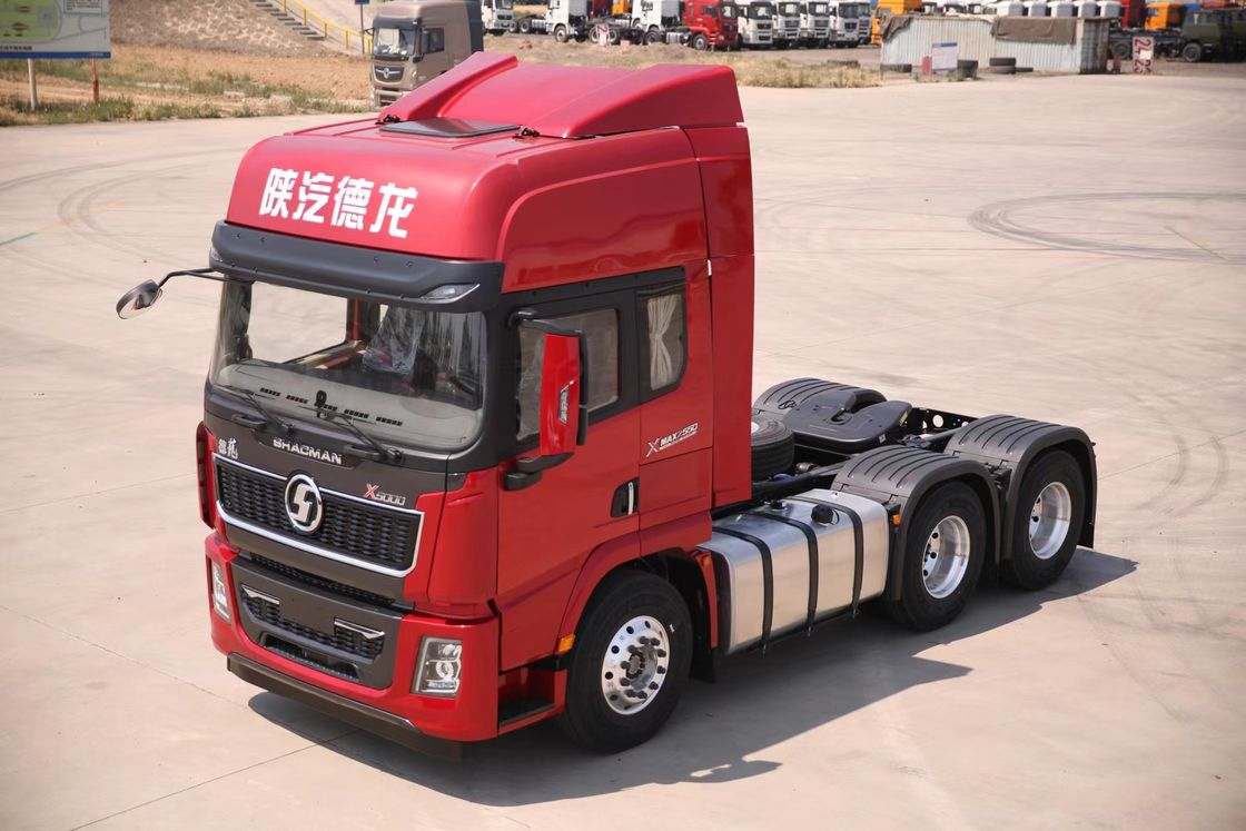 WP12.460E50 エンジンと通常の空気フィルター装備 SHACMAN X5000 トラクターヘッド 6x4 460HP EuroV レッド トラック トラクターヘッド