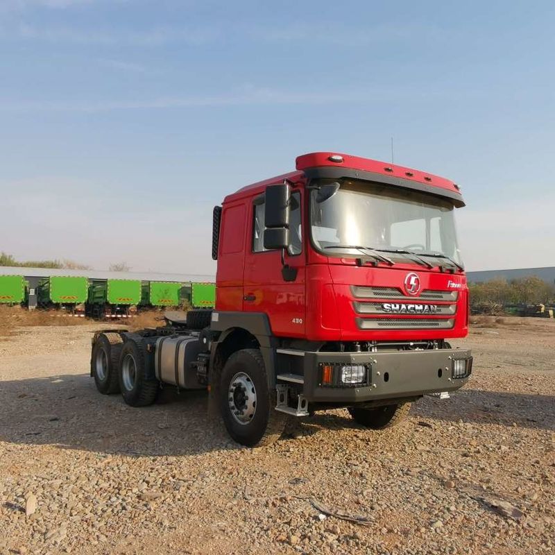 レッド SHACMAN F3000 375HP ユーロV 6ホイール トラクターヘッド 4x2 WEICHAI エンジン