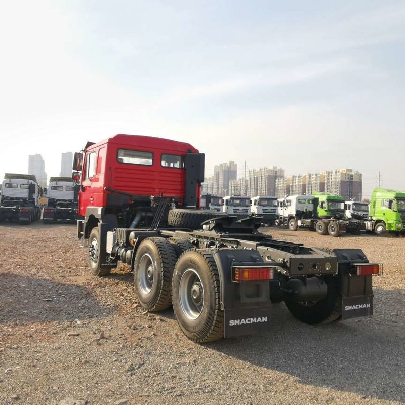 レッド SHACMAN F3000 375HP ユーロV 6ホイール トラクターヘッド 4x2 WEICHAI エンジン