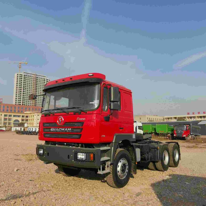 レッド SHACMAN F3000 375HP ユーロV 6ホイール トラクターヘッド 4x2 WEICHAI エンジン