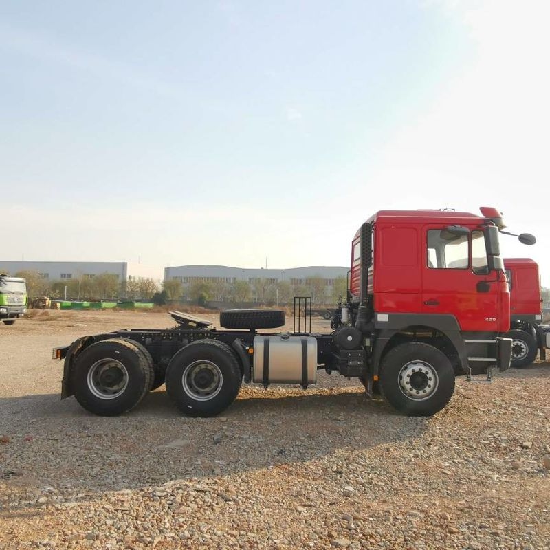 レッド SHACMAN F3000 375HP ユーロV 6ホイール トラクターヘッド 4x2 WEICHAI エンジン