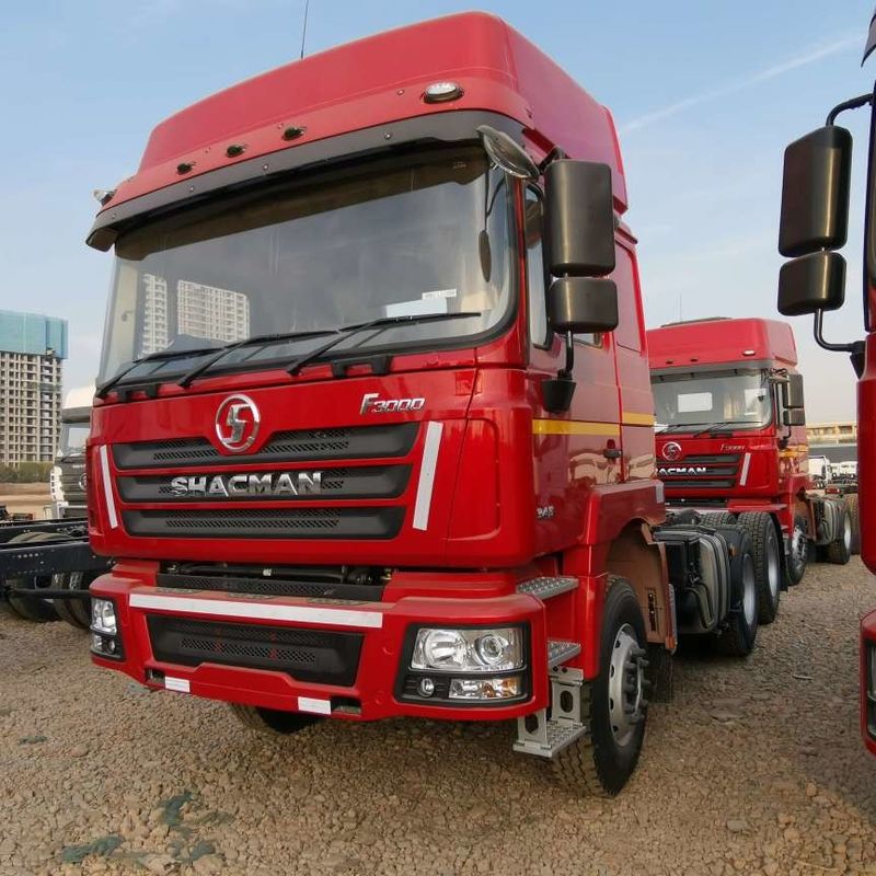 レッド SHACMAN F3000 375HP ユーロV 6ホイール トラクターヘッド 4x2 WEICHAI エンジン